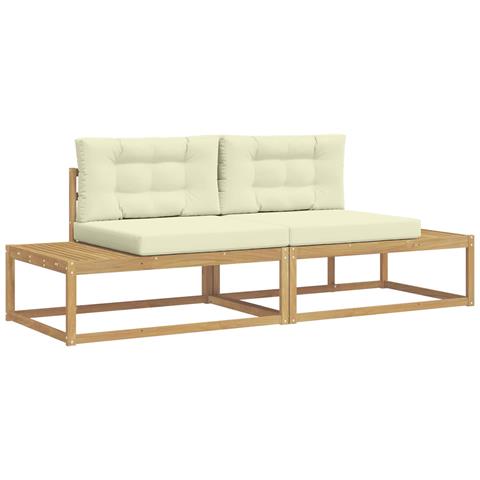 Set di divani da esterno Bianco 230,5 x 83 x 73 cm Poliestere - Foto 1