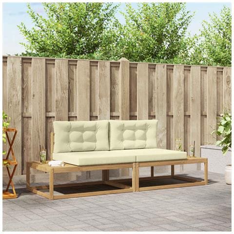 Set di divani da esterno Bianco 230,5 x 83 x 73 cm Poliestere - Foto 2