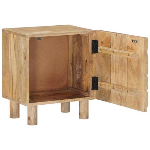 Comodino a muro fatto a mano Marrone Teak 40 x 30 x 45 cm - Foto 2