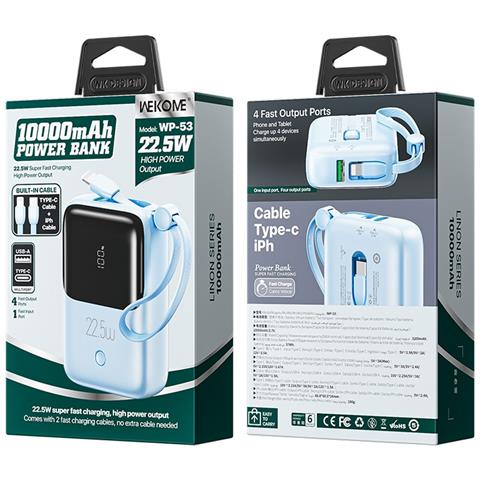 Power Bank - Blu, 10000 mAh, 5W - Foto 2