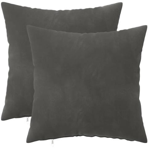 Cuscino con cuscino HEERLEN 2 pz Grigio Scuro Velluto - Foto 1