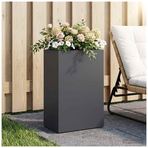 Vaso da giardino Antracite 50 x 40 x 75 cm - Foto 2