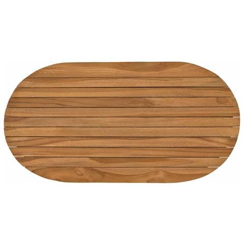 Piano del tavolo 80 x 40 x 3,5 cm Ovale Legno di teak solido - Foto 1
