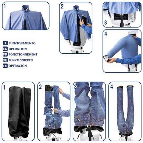 Stira Asciuga Camicie Pantaloni In Automatico Stirasciugatore Sa04 Re Manichino Ad Aria Calda - Foto 6