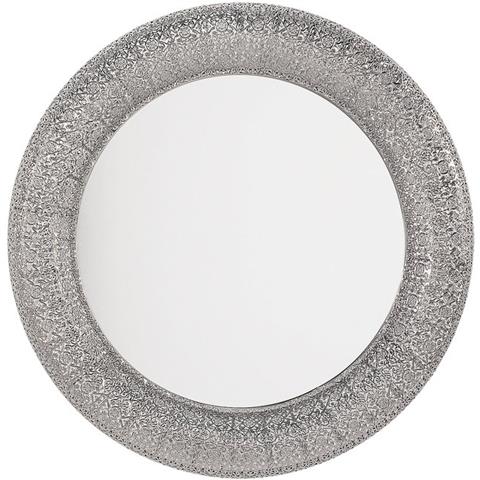 Specchio Da Parete Tondo Ø80 Cm Color Argento Channay - Foto 1