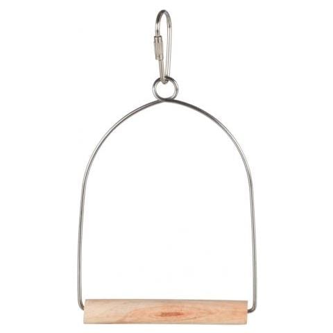 Altalena Ad Arco In Legno E Metallo - Cm. 8 X 15 - Per Uccellini - Foto 2