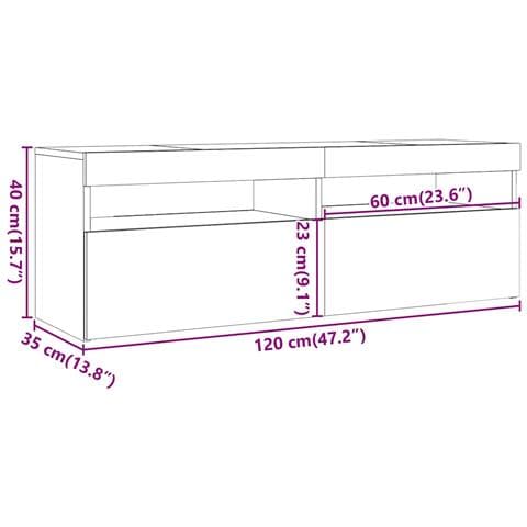 Mobile Porta TV con Luci LED Rovere Sonoma 120x35x40 cm - Foto 11