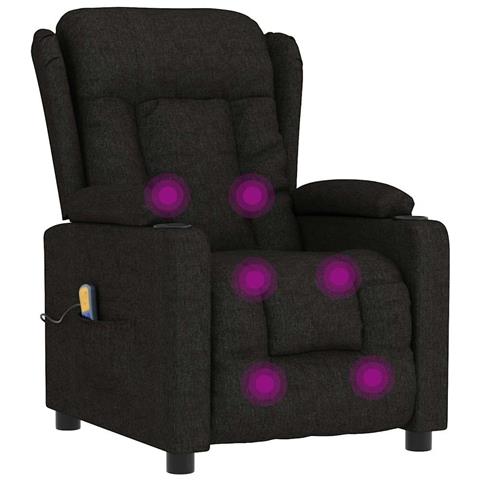 Poltrona Massaggiante Reclinabile Nera In Tessuto - Foto 2