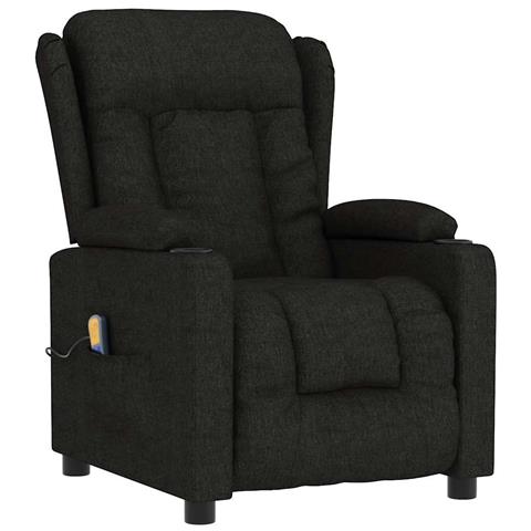 Poltrona Massaggiante Reclinabile Nera In Tessuto - Foto 1