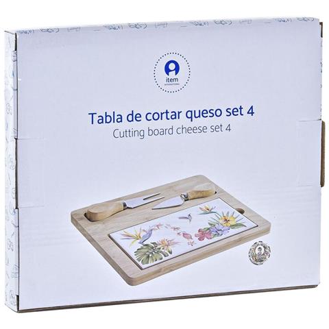 Tagliere Per Formaggi Dkd Home Decor 24,5 X 20 X 1,2 Cm Multicolore Gres Tropicale - Foto 2