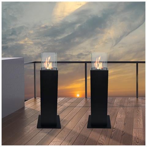 Camino A Bioetanolo Da Giardino Biocamino Per Esterno Capri 70 Nero - Foto 2