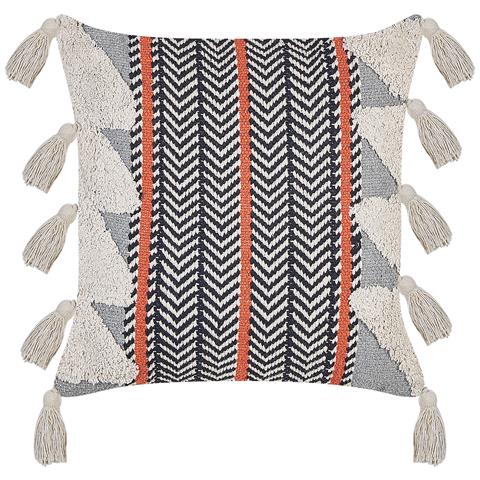 Cuscino Decorativo Bouvardia Cotone 45 X 45 Cm Grigio Trama Chevron - Foto 2