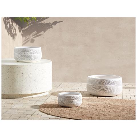 Vaso Da Fiori Argilla Bianco Sporco 25 X 25 X 14 Cm Ftero - Foto 1