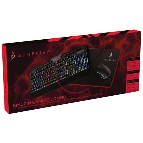 Kingpin Gaming Combo Set (tastiera Rgb Qwerty Italiana, Mouse A 7 Pulsanti Con Rgb E Mouse Pad Da Gaming) - Foto 1