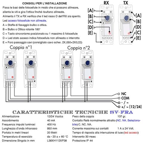 Coppia Fotocellule Orientabili 180° Orizzontale Sicurezza E Controllo Automatismo Cancello Tx E Rx Portata 20 Metri Mo - Foto 2