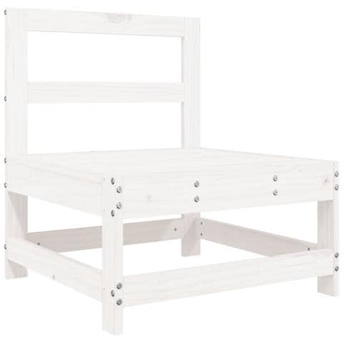 Set Salotto Da Giardino 10 Pz Bianco In Legno Massello Di Pino - Foto 2
