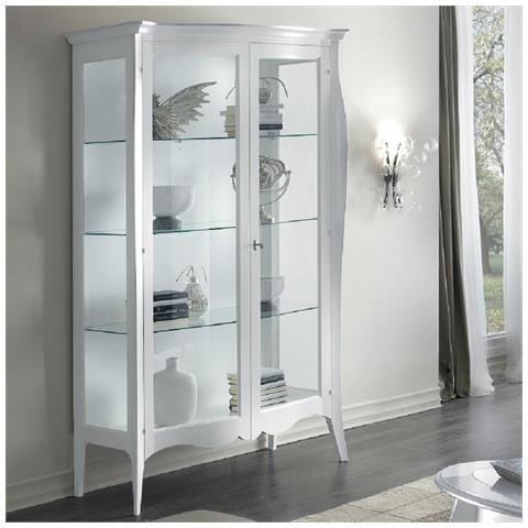 Vetrina In Legno Arte Povera 2 Porte Bianco 130x50x200 - Foto 1