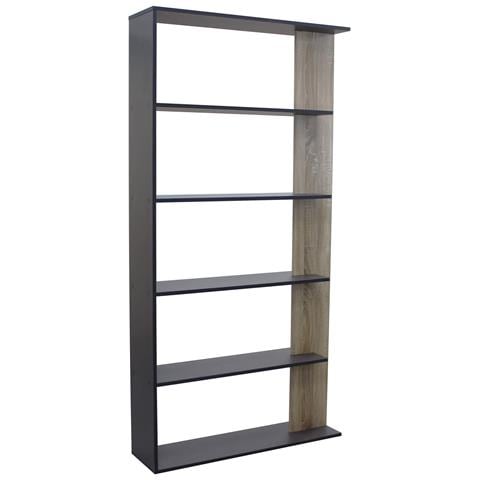 Libreria A 5 Ripiani In Nobilitato Bilaminato Linea Elegance - Black - Foto 1