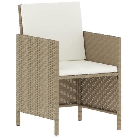 Set Da Pranzo Da Giardino 6 Pz Con Cuscini Beige In Polyrattan - Foto 2