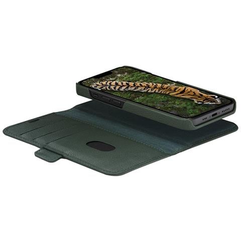 Custodia Per Iphone 14 Plus 2 In 1 Modello New York Pelle Portacarte, Verde Scuro - Foto 2