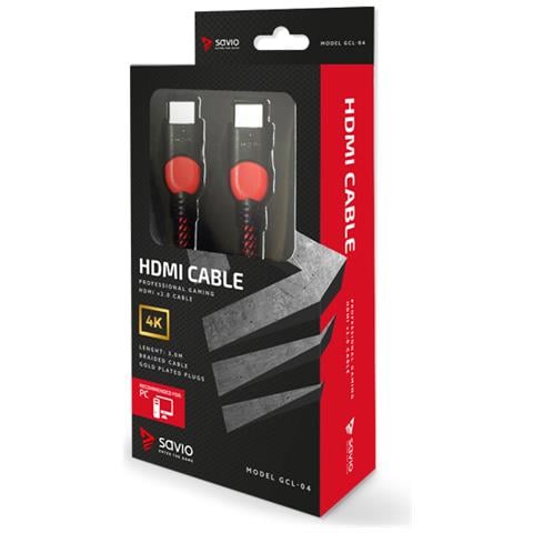 GCL-04 cavo HDMI 3 m HDMI tipo A (Standard) Nero, Rosso - Foto 2