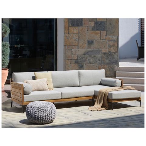 Divano Angolare Legno Di Acacia Certificato Grigio Cavezzo - Foto 1