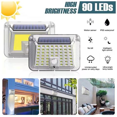Faro Luce Faretto Esterno Energia Solare 90 Led Smd Sensore Movimento Te-b0517 - Foto 5