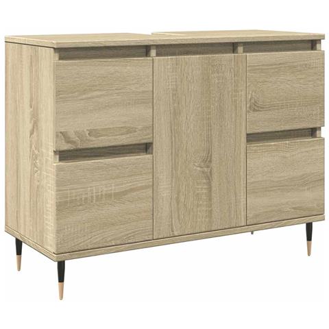 Mobile Da Bagno Rovere Sonoma 80x33x60 Cm In Legno Multistrato - Foto 1