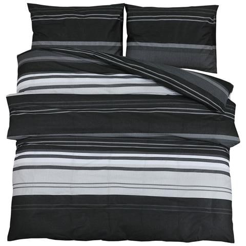 Set Copripiumino Nero E Bianco 200x220 Cm In Cotone - Foto 2
