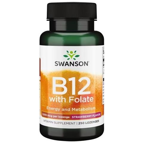 Vitamina B12 Con Folato - Gusto Fragola, 250 Losanghe - Foto 1
