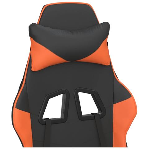 Sedia da Gaming Massaggiante Nero e Arancione in Similpelle - Foto 2