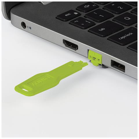 47894 clip sicura Bloccaporte + chiave RJ-45 Verde Acrilonitrile butadiene stirene (ABS) 10 pz - Foto 4