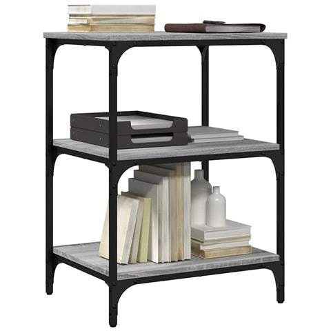 Supporto Stampante 3 Piani Grigio Sonoma 50x41x75 Multistrato - Foto 2