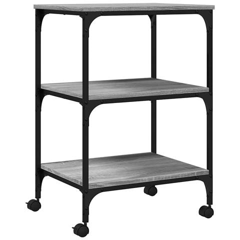 Supporto Stampante 3 Piani Grigio Sonoma 50x41x75 Multistrato - Foto 1