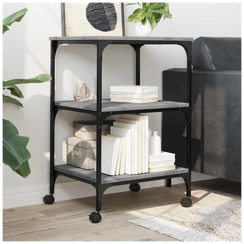 Supporto Stampante 3 Piani Grigio Sonoma 50x41x75 Multistrato - Foto 10