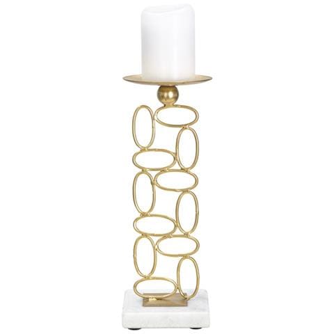 Portacandela Mf342 - Oro - Marmo - 10x10x27 Cm - Foto 2