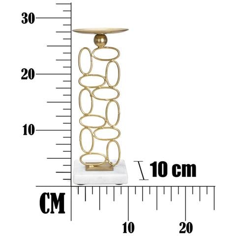 Portacandela Mf342 - Oro - Marmo - 10x10x27 Cm - Foto 8