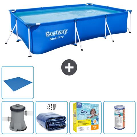 Piscina Fuori Terra - Rettangolo - 300x201x66 Cm - Blu - Include Accessori Coordinati Cb16 - Foto 1