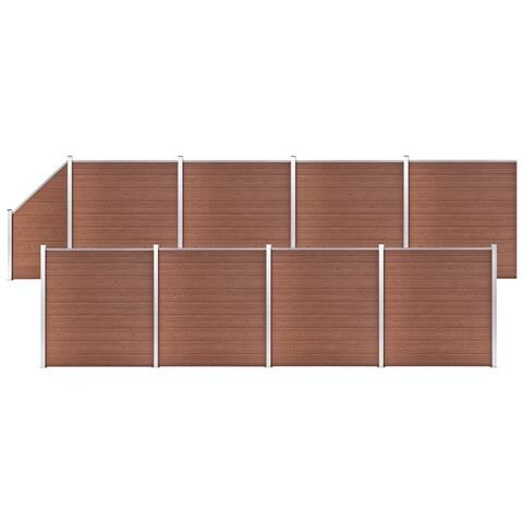 Pannelli Recinzione 8 Quadrati 1 Inclinato 1484x186cm Marrone - Foto 2
