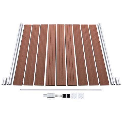 Pannelli Recinzione 8 Quadrati 1 Inclinato 1484x186cm Marrone - Foto 8