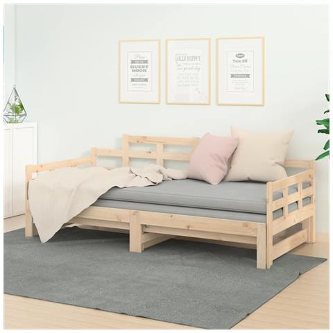 Lusso Casadino - Dormeuse Estraibile In Legno Massello Di Pino 2x(80x200) Cm - Foto 8