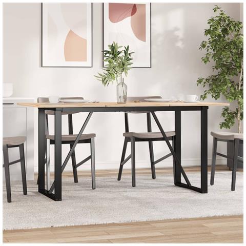 Lusso Casadino -  Telaio Gambe A O Per Tavolo Da Pranzo 120x60x73 Cm In Acciaio - Foto 2