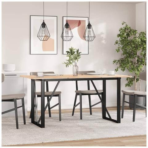 Lusso Casadino -  Telaio Gambe A O Per Tavolo Da Pranzo 120x60x73 Cm In Acciaio - Foto 8