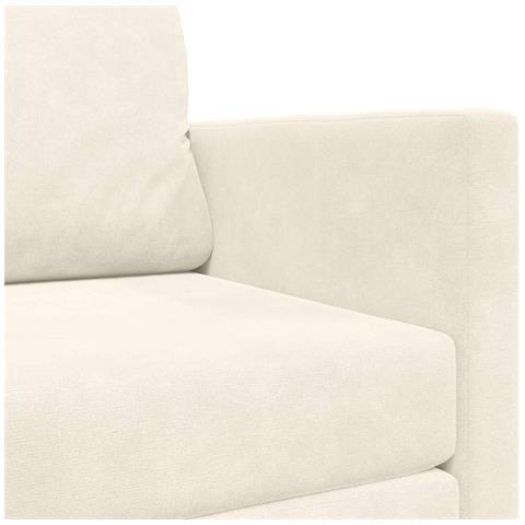 Divano Letto da Terra 2-in-1 Panna 124x204x61 cm Velluto - Foto 9