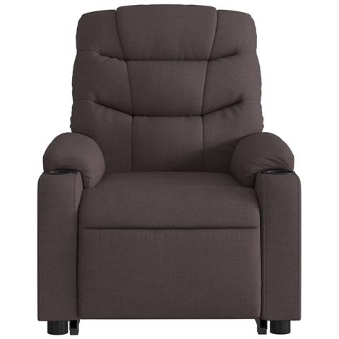 Poltrona Alzapersona Massaggi Reclinabile Marrone Scuro Tessuto - Foto 9