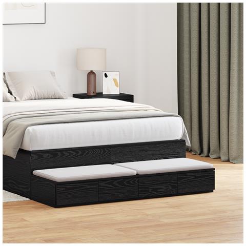 Cassetti letto Nero 120x36.5x16.5 cm Legno ingegnerizzato - Foto 2