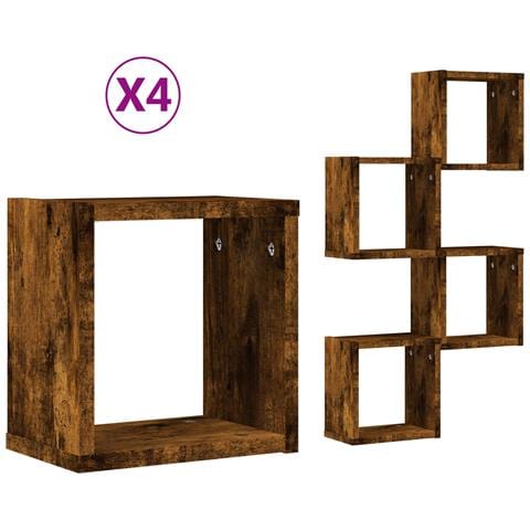 Mensole Flottanti Rovere Affumicato Legno Ingegnerizzato Media - Foto 1