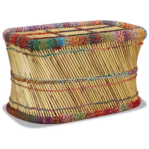 Tavolino Da Salotto In Bambù Con Dettagli Chindi Multicolore - Foto 2