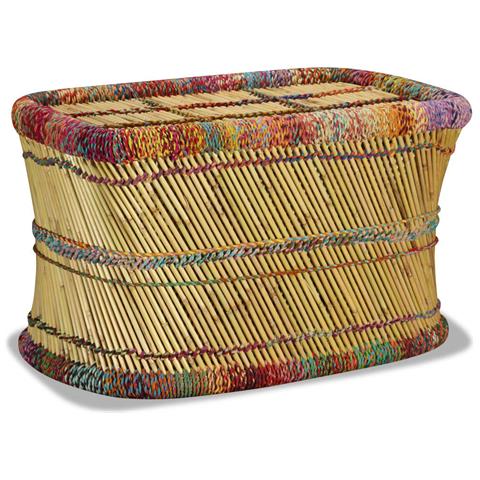 Tavolino Da Salotto In Bambù Con Dettagli Chindi Multicolore - Foto 1