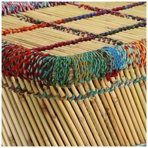 Tavolino Da Salotto In Bambù Con Dettagli Chindi Multicolore - Foto 8